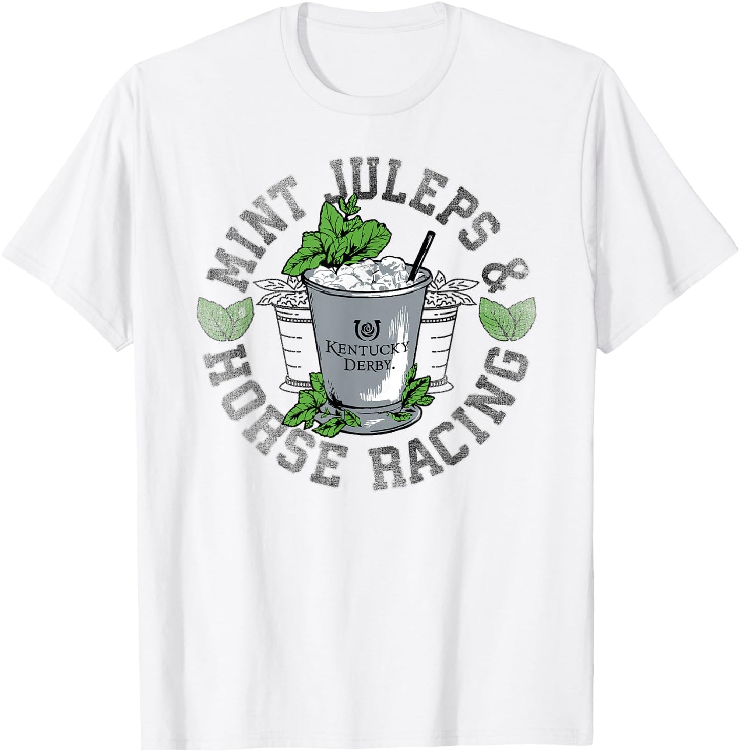 Officially Licensed Kentucky Derby Mint Juleps Vintage T-Shirt - T-Shirt | White