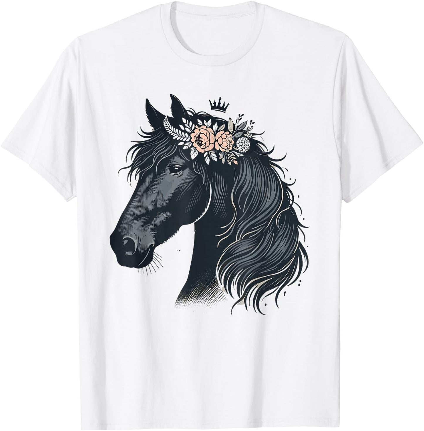 Friesian Horse Lover Majestic Friesian Horse Riding T-Shirt - T-Shirt | White