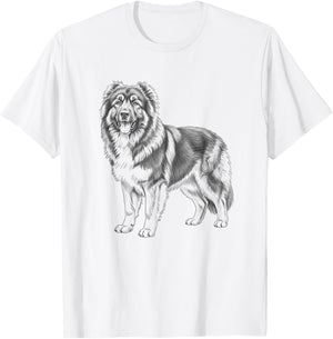 Vintage Caucasian Shepherd Drawing Art Design T-Shirt - T-Shirt | White
