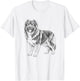 Vintage Caucasian Shepherd Drawing Art Design T-Shirt - T-Shirt | White