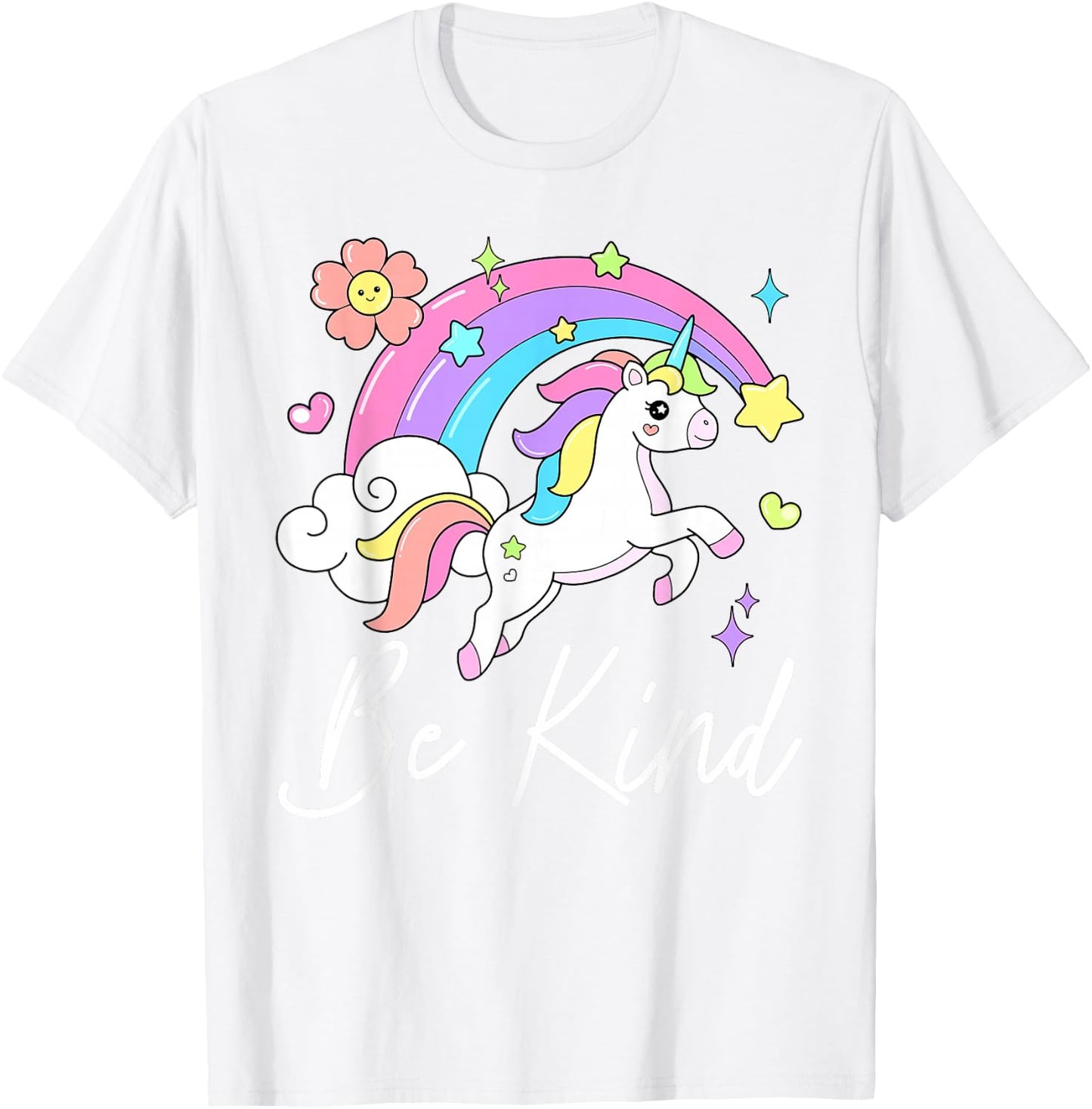 Be Kind Stop Bullying Unicorn Rainbow Unity Day Wear Orange T-Shirt - T-Shirt | White