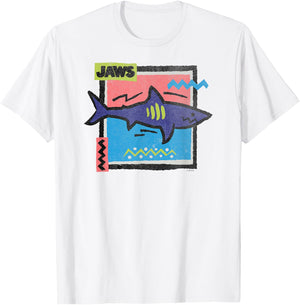 Jaws Neon Shark T-Shirt - T-Shirt | White