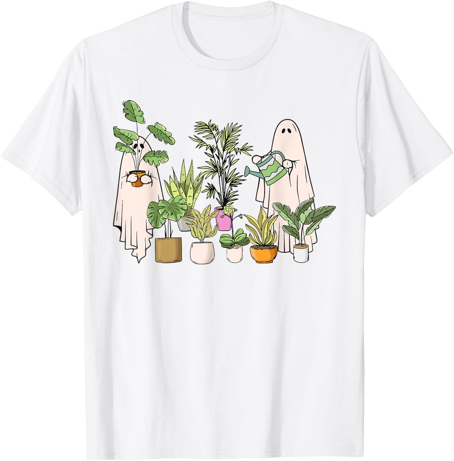 Ghost Plant Lady Halloween Gardening Plant Houseplant Lovers T-Shirt - T-Shirt | White