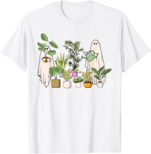 Ghost Plant Lady Halloween Gardening Plant Houseplant Lovers T-Shirt - T-Shirt | White