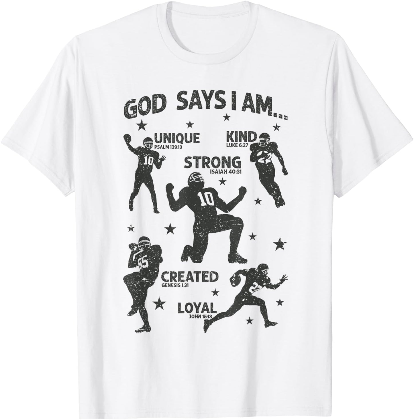 God Says I Am American Football Lover Men Women Christian T-Shirt - T-Shirt | White