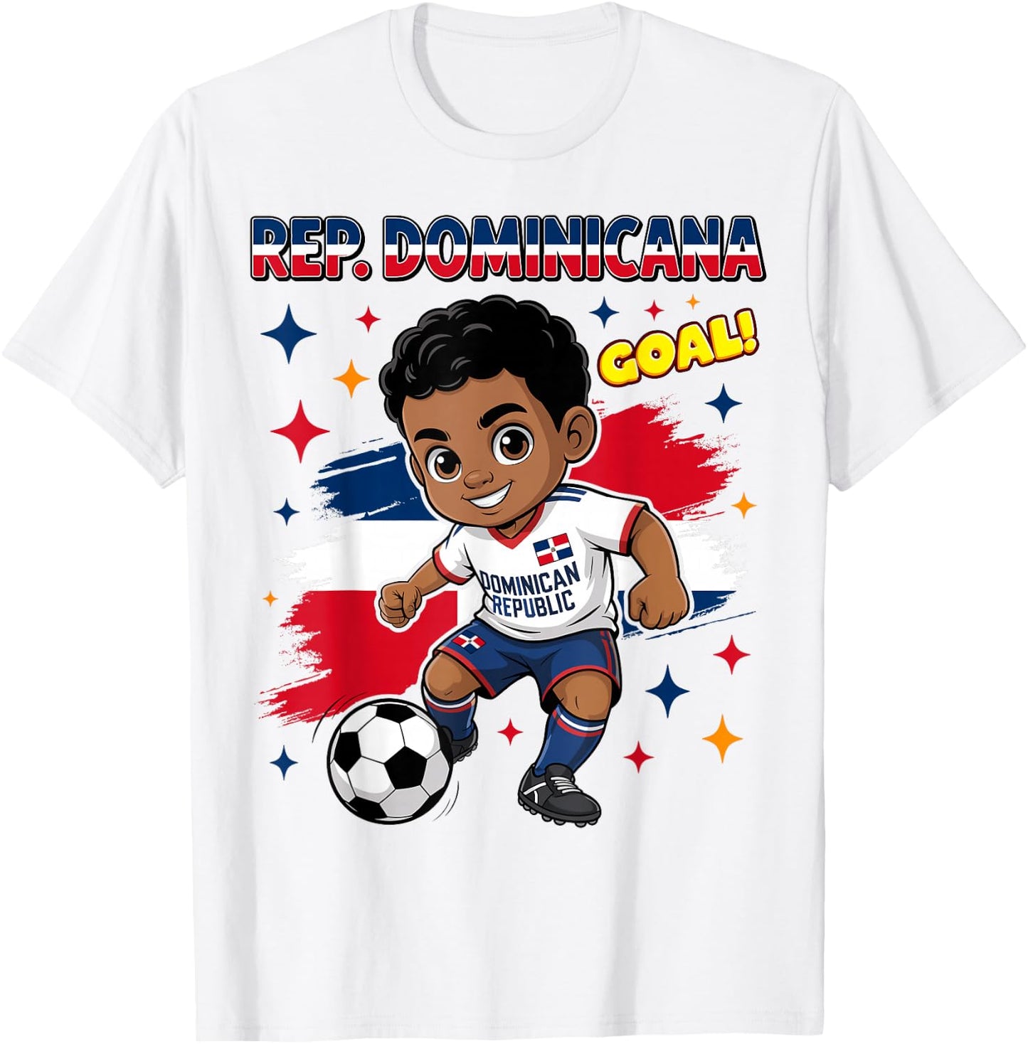 Republica Dominicana Kid Goal Dominican Flag for Boys Kids T-Shirt - T-Shirt | White