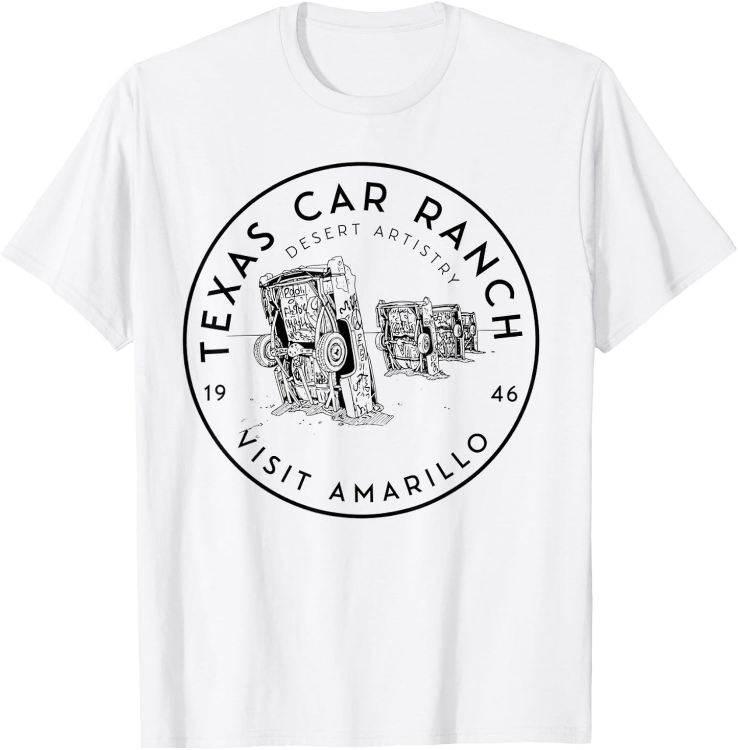 Texas Car Ranch - Visit Amarillo Landmark Logo T-Shirt - T-Shirt | White
