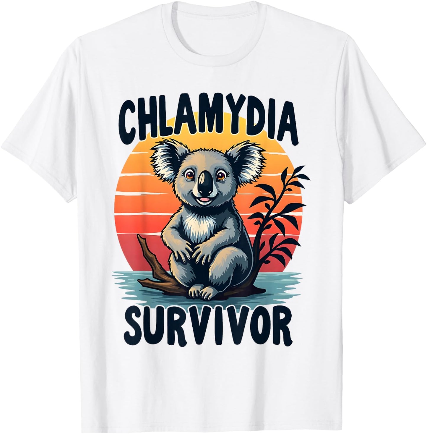 Chlamydia Survivor Funny Adult Joke Retro Vintage Koala Men T-Shirt - T-Shirt | White