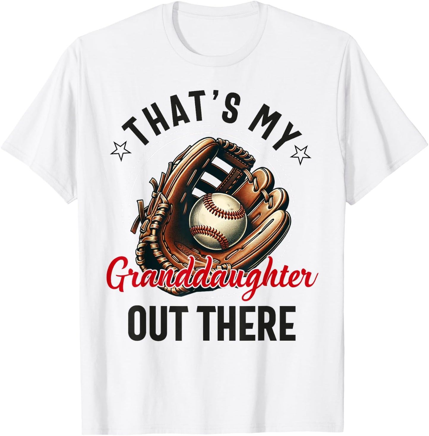 That's My Granddaughter Out There Softball Grandpa T-Shirt - T-Shirt | White