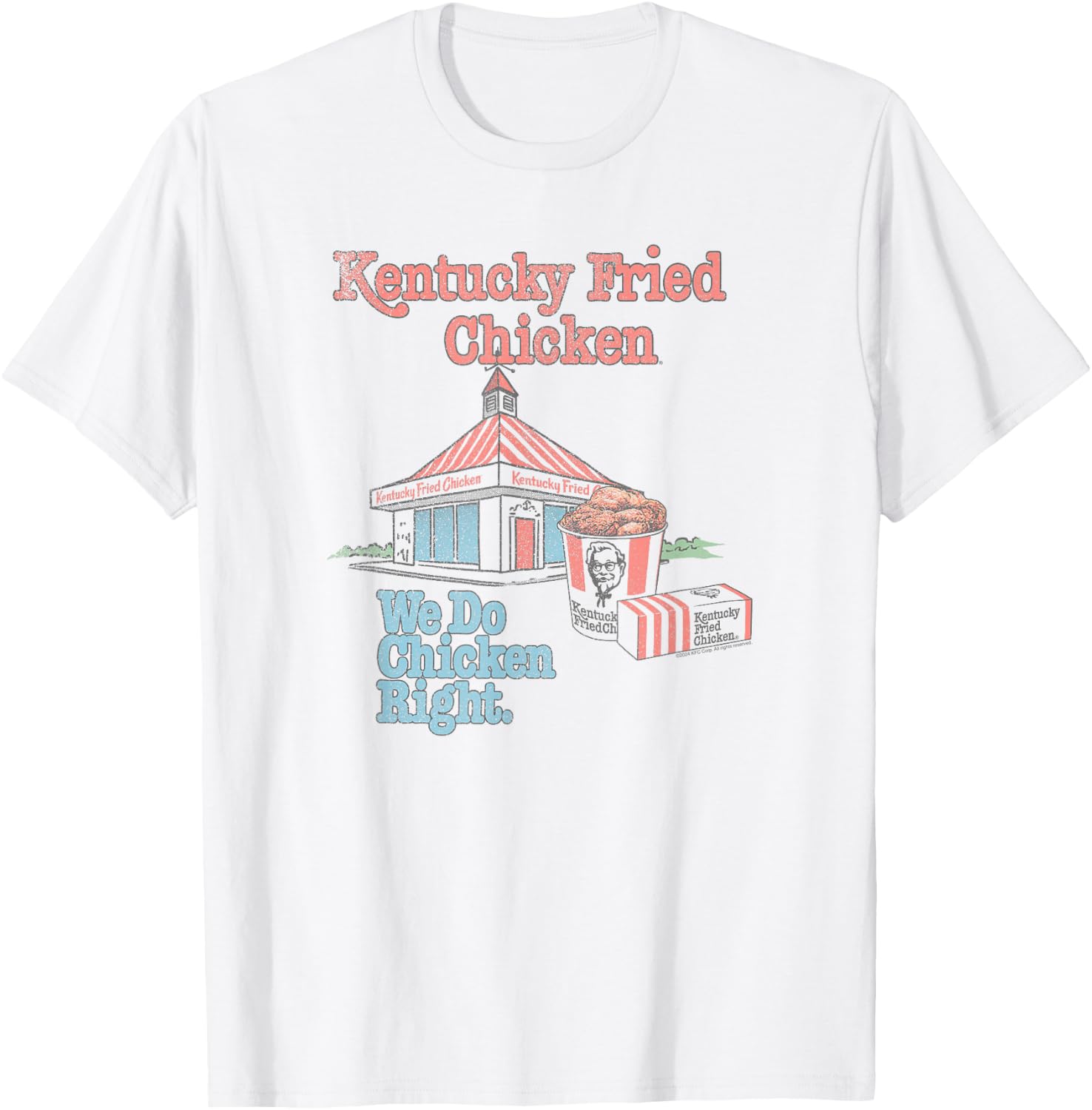 Officially Licensed KFC We Do Chicken Right Fast Food T-Shirt - T-Shirt | White