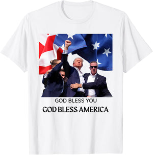 God Bless You - God Bless America - Donald Trump 2024 T-Shirt - T-Shirt | White