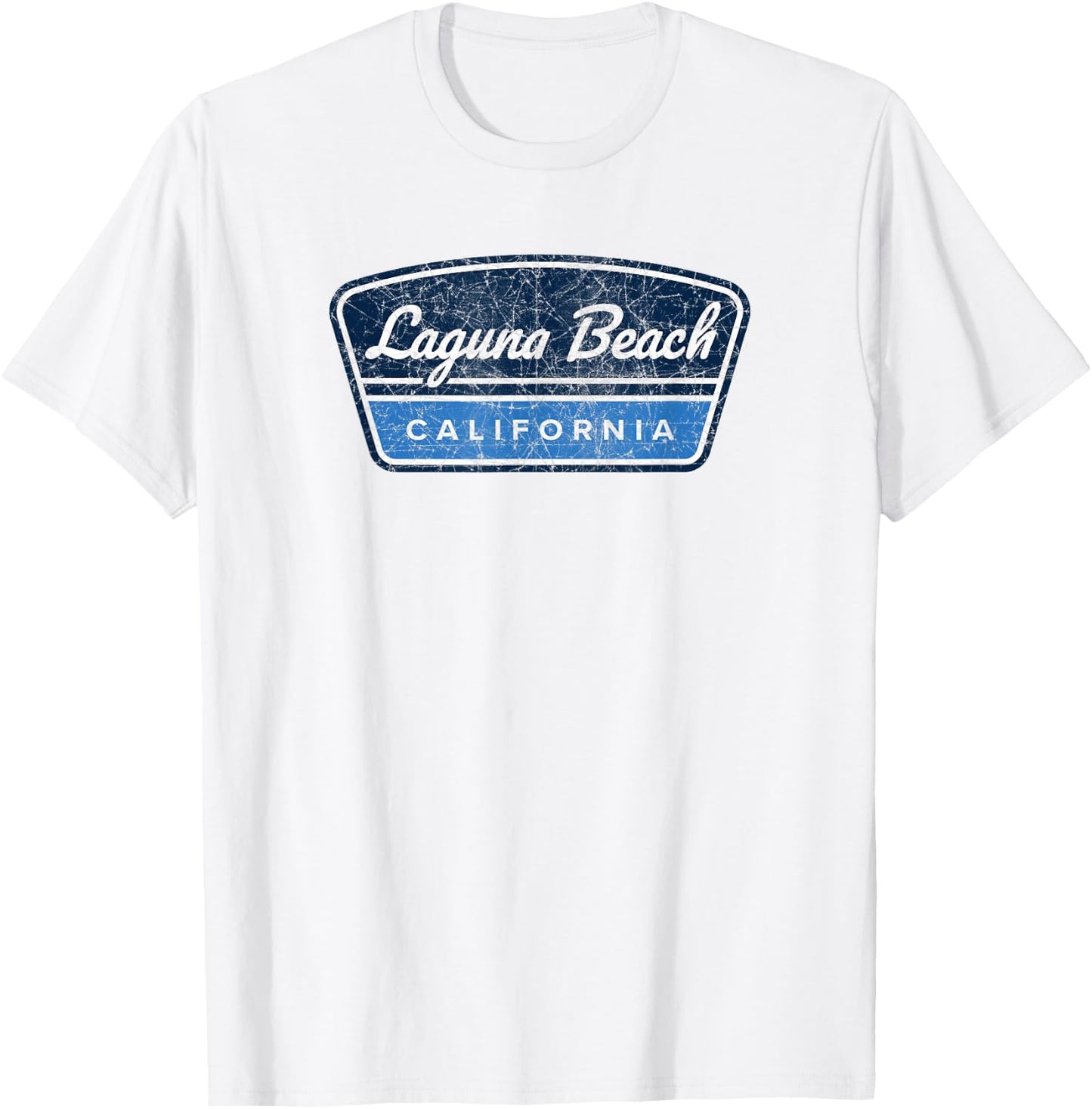 Laguna Beach California Retro Vintage Souvenir Badge T-Shirt - T-Shirt | White