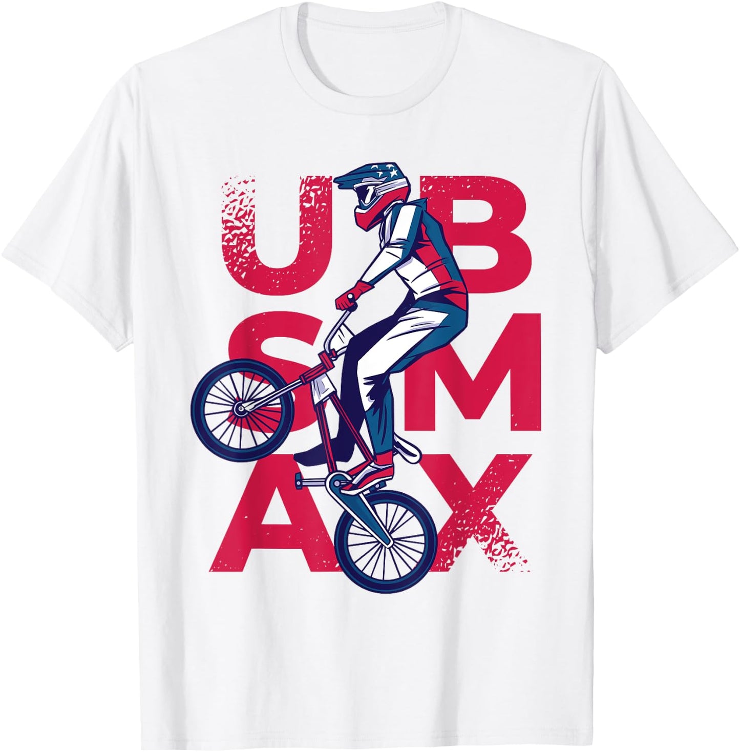 BMX Bike Support Team Flag USA Track Rider American T-Shirt - T-Shirt | White