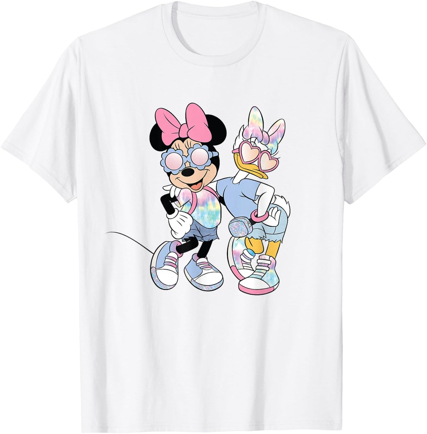Disney Mickey and Friends Cool Minnie and Daisy Chest Logo T-Shirt - T-Shirt | White