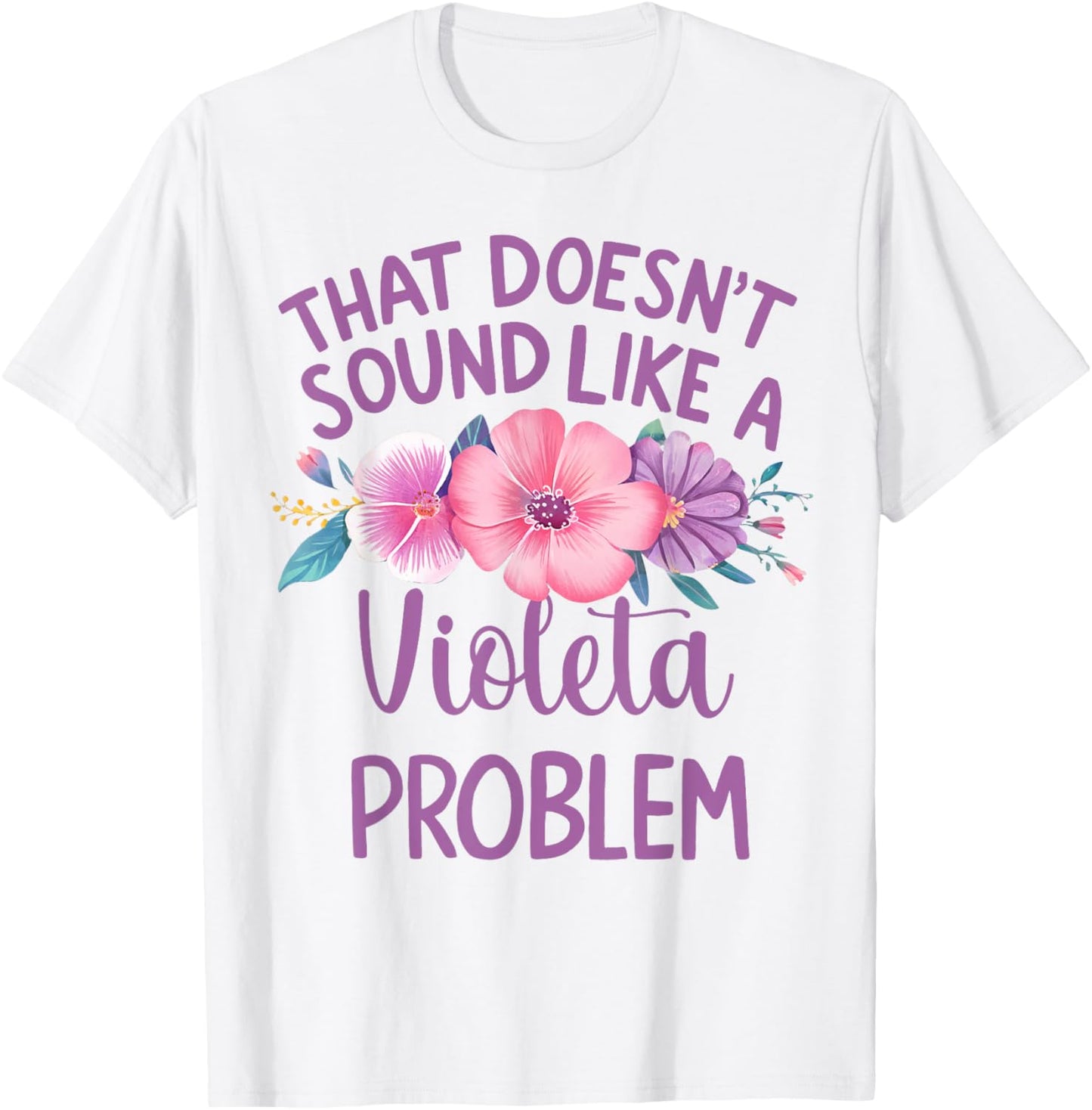 Violeta Personalized Cute Flower Girls Violeta Name T-Shirt - T-Shirt | White