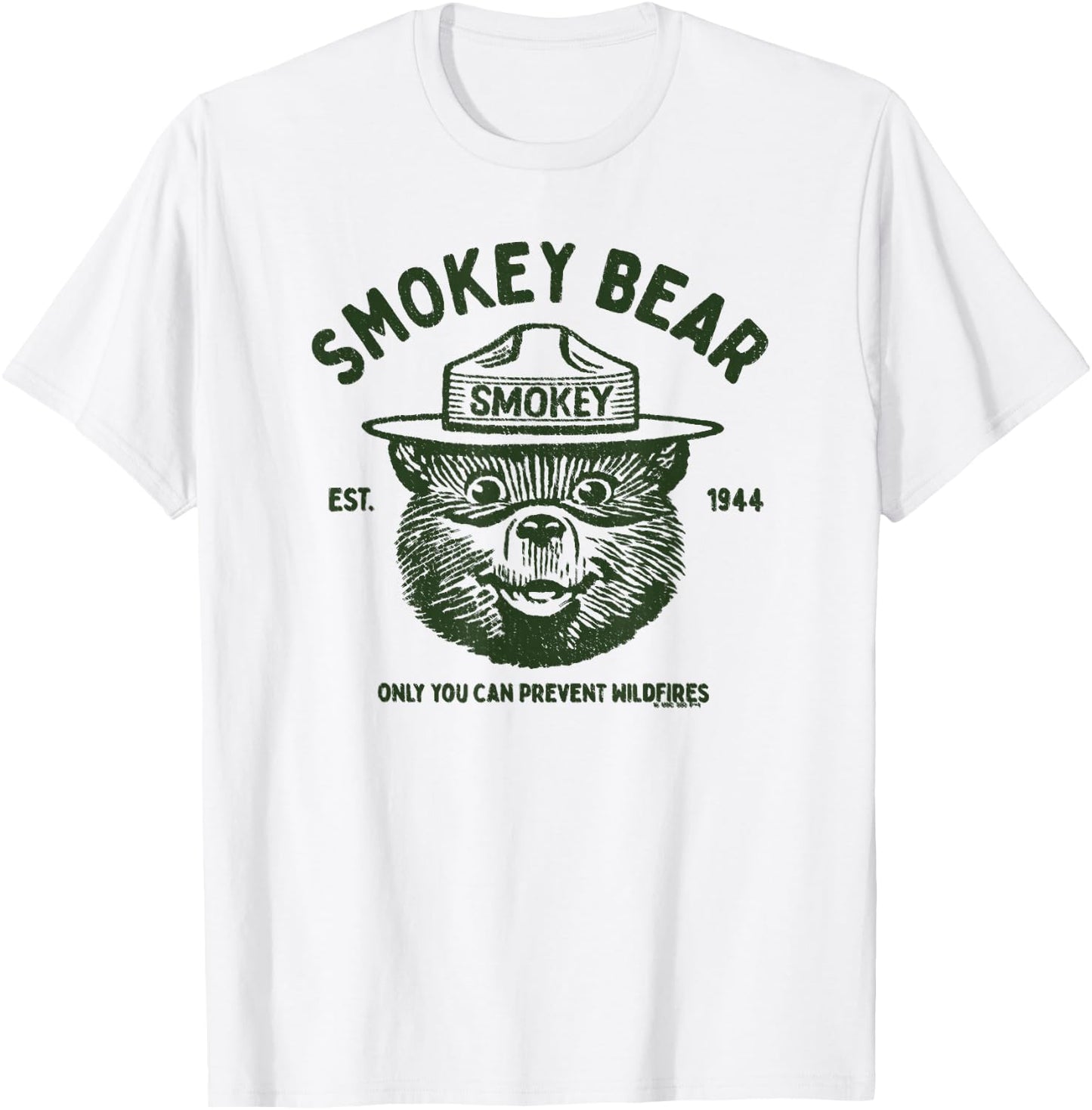 Vintage Smokey Bear Logo Only You Can Prevent Wildfires T-Shirt - T-Shirt | White