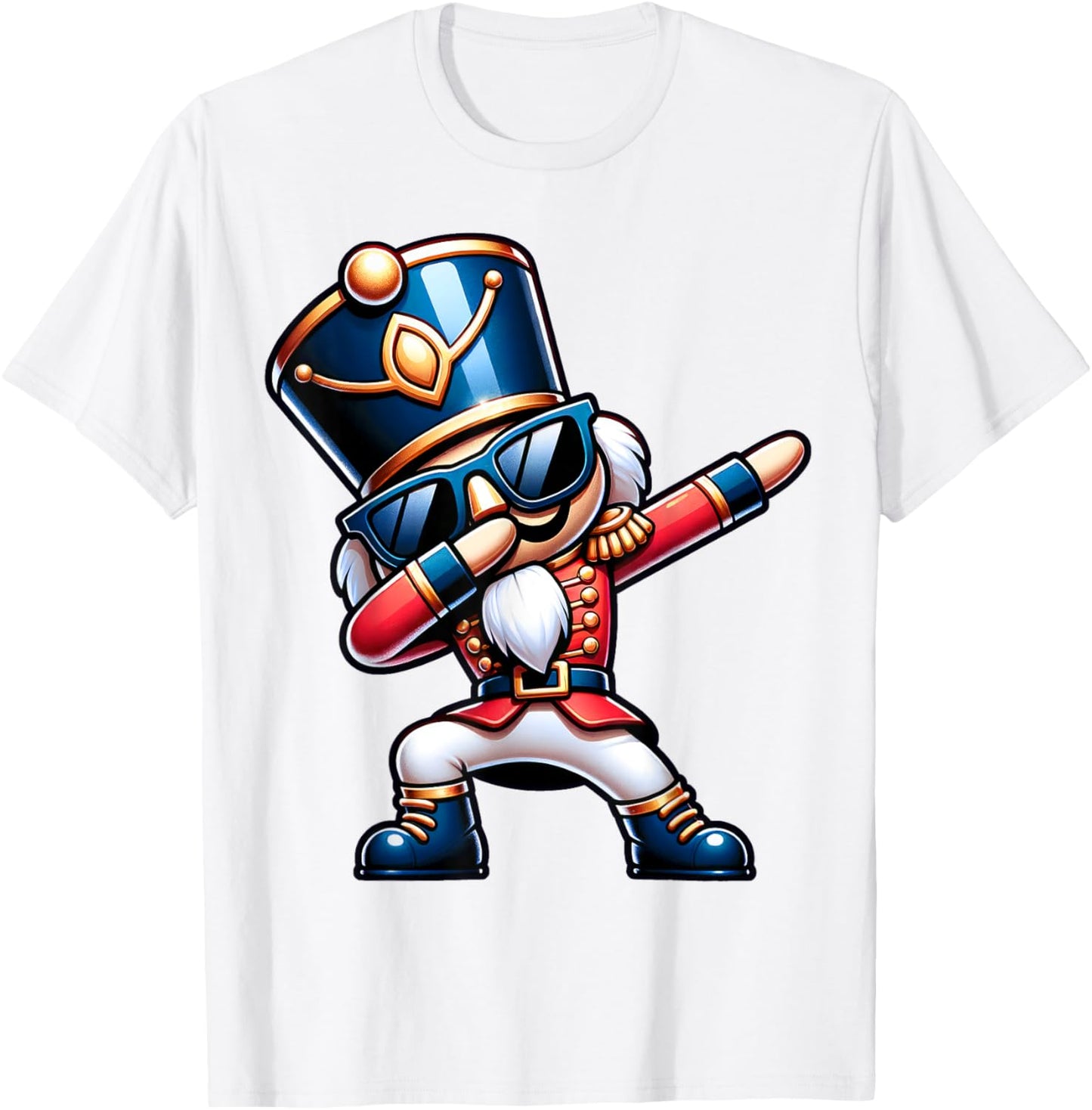 Christmas Nutcracker Dabbing Boys Santa Xmas Funny T-Shirt - T-Shirt | White