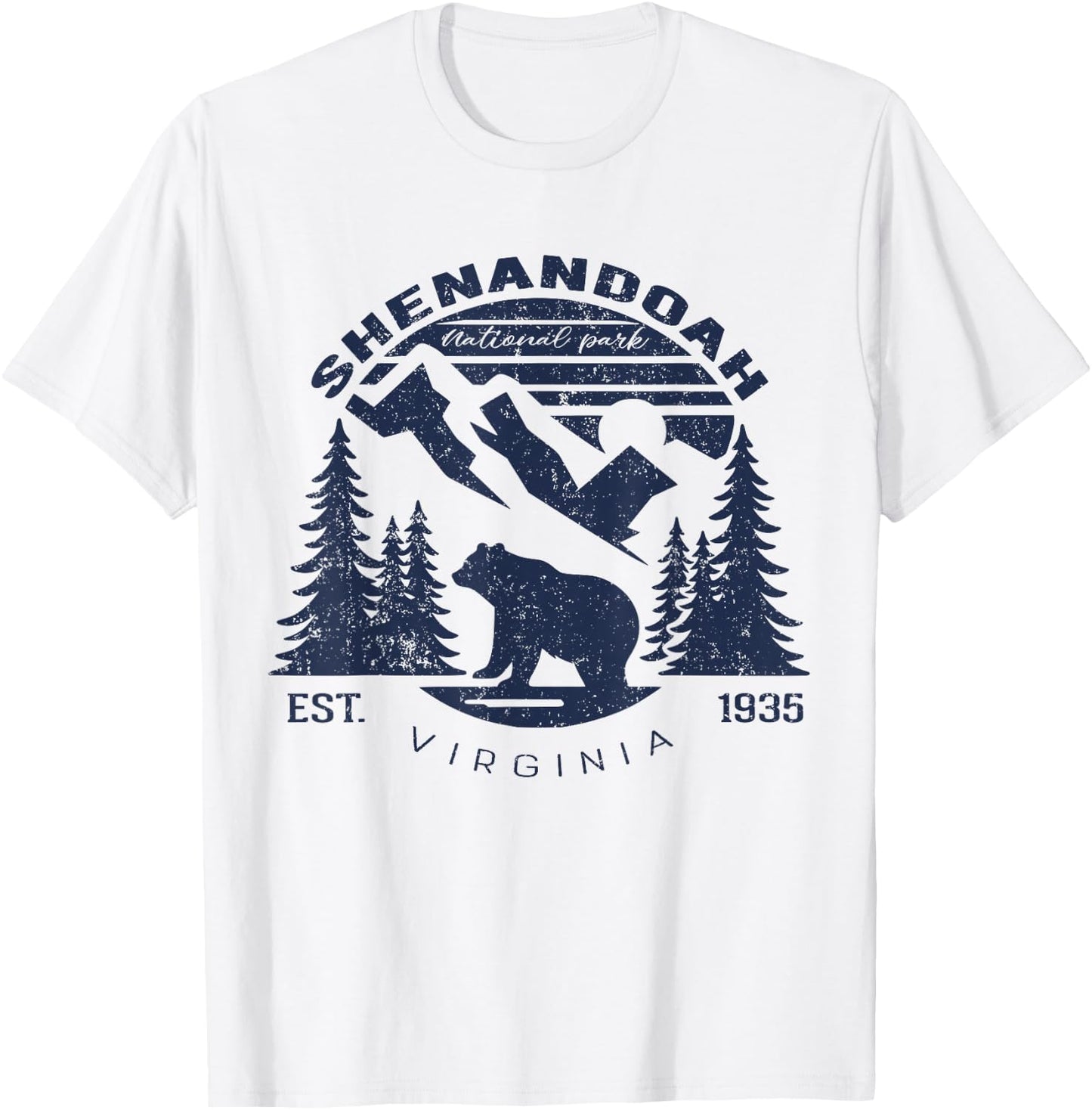 Vintage Shenandoah National Park for kids Hiking Camping T-Shirt - T-Shirt | White