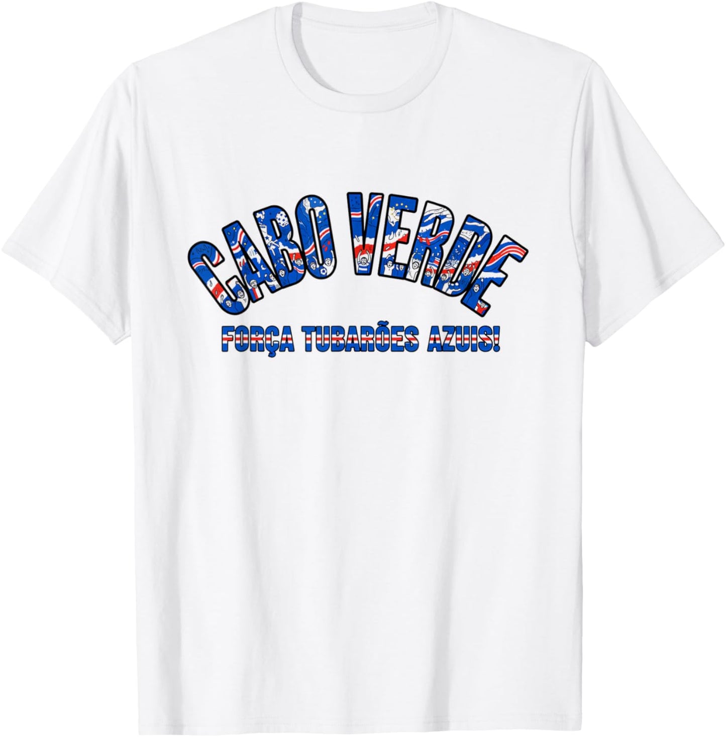 Maillot de Supporter de Football 2026 Cabo Verde Forca Tubaroes Azuis T-Shirt - T-Shirt | White
