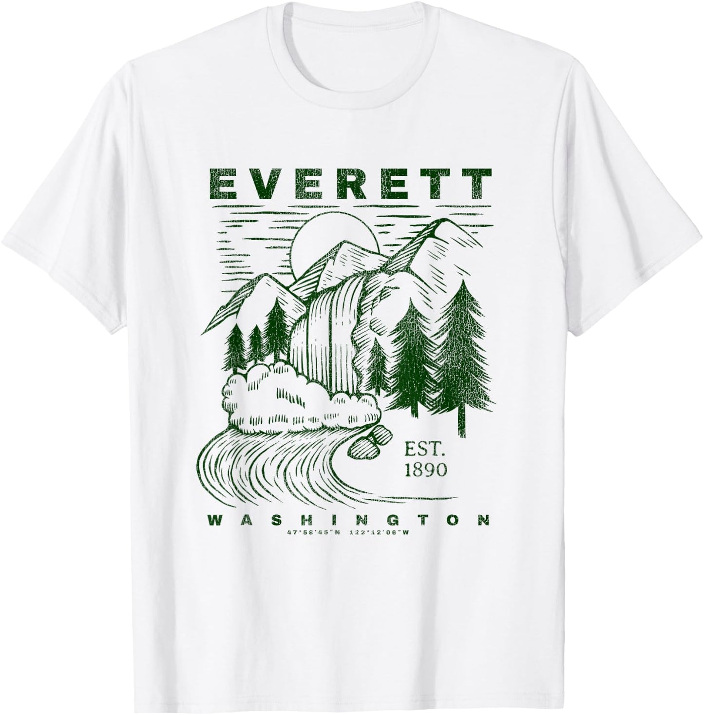 Everett Washington Neat Travel Souvenir Rustic Everett T-Shirt - T-Shirt | White
