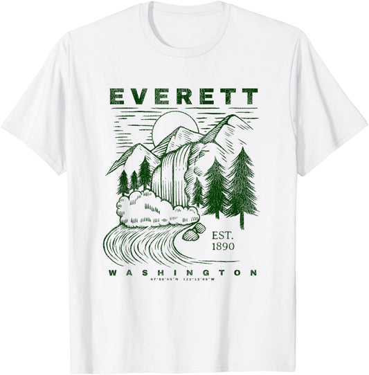 Everett Washington Neat Travel Souvenir Rustic Everett T-Shirt - T-Shirt | White