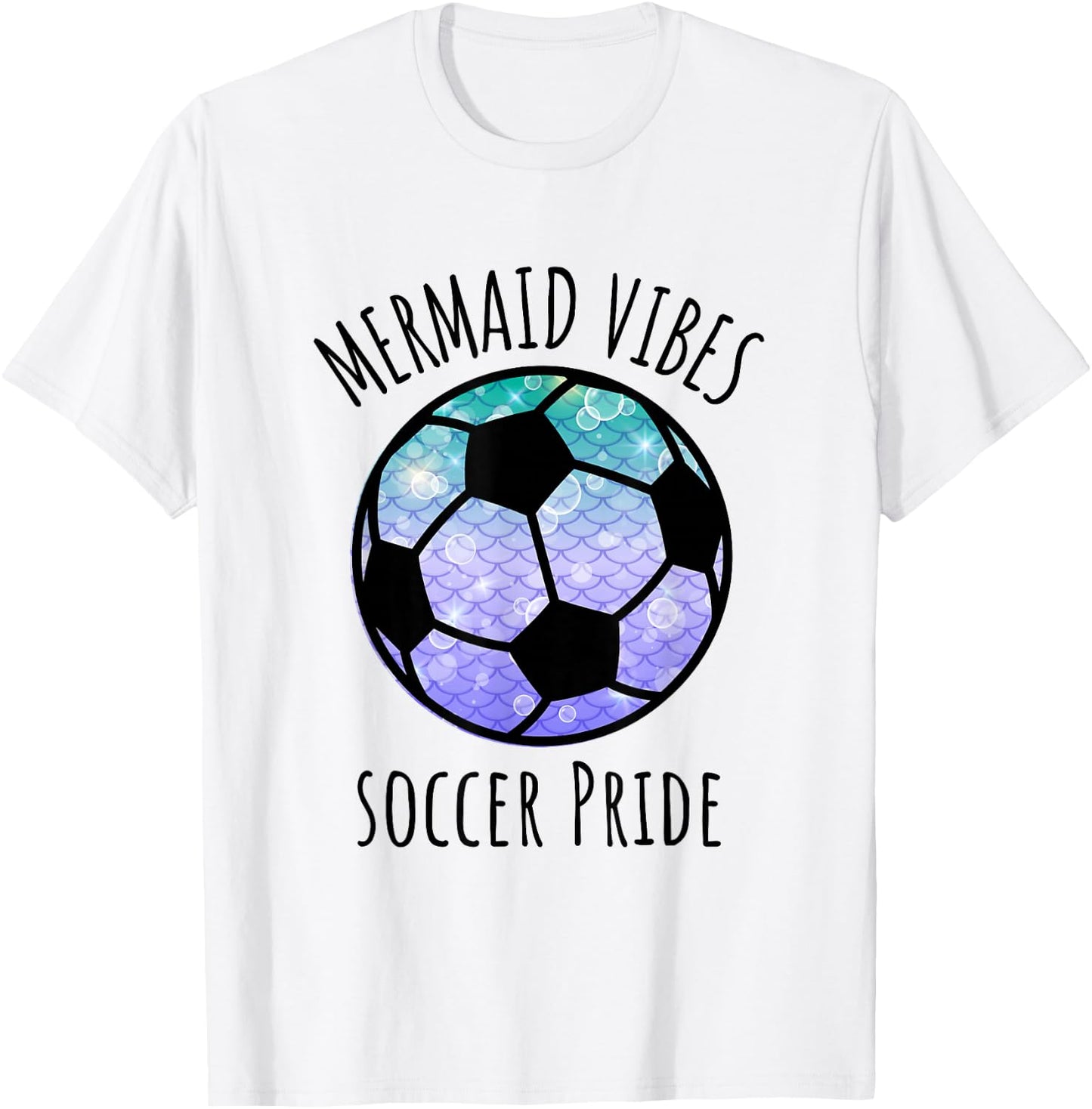 Mermaid Vibes Soccer Girl Fishtail Ocean Team Shell Games T-Shirt - T-Shirt | White