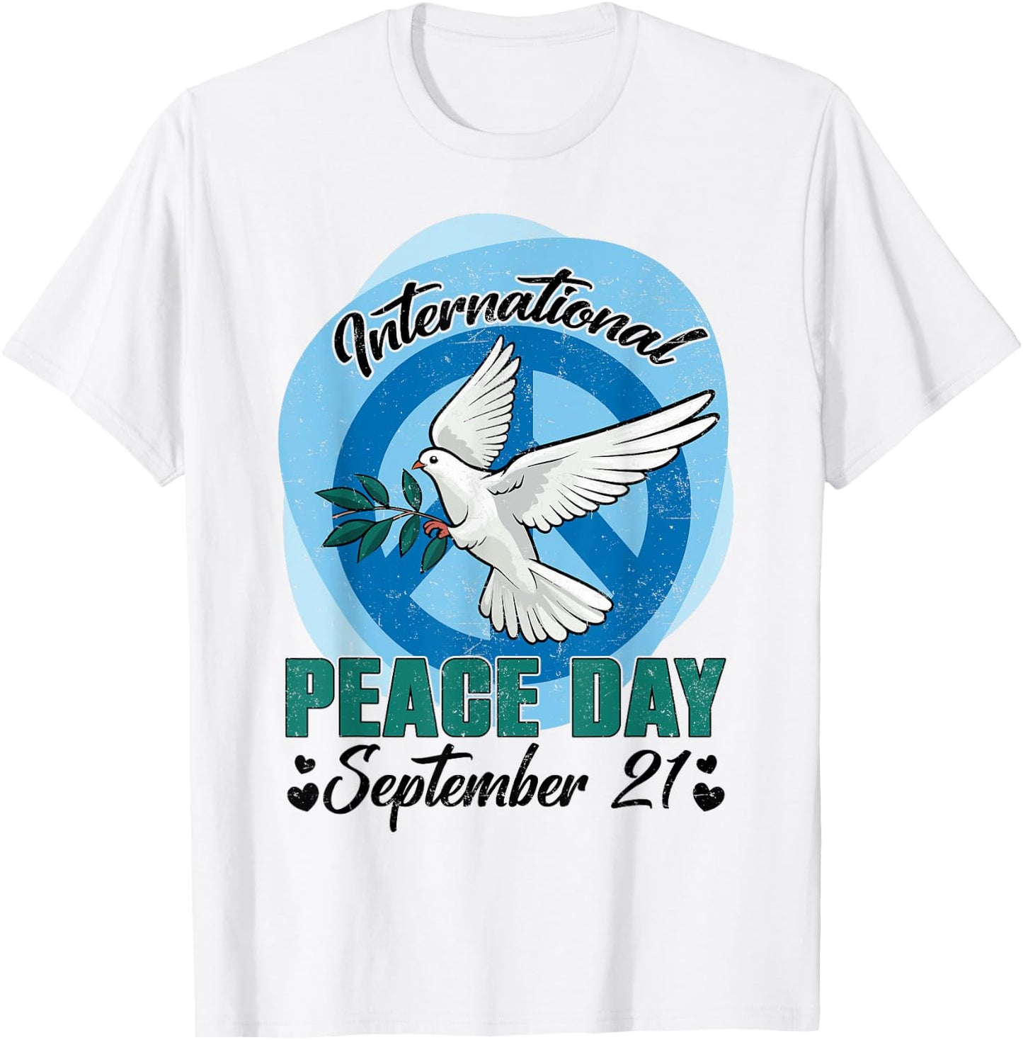 Funny Peace Bird World Peace Day International Day Of Peace T-Shirt - T-Shirt | White