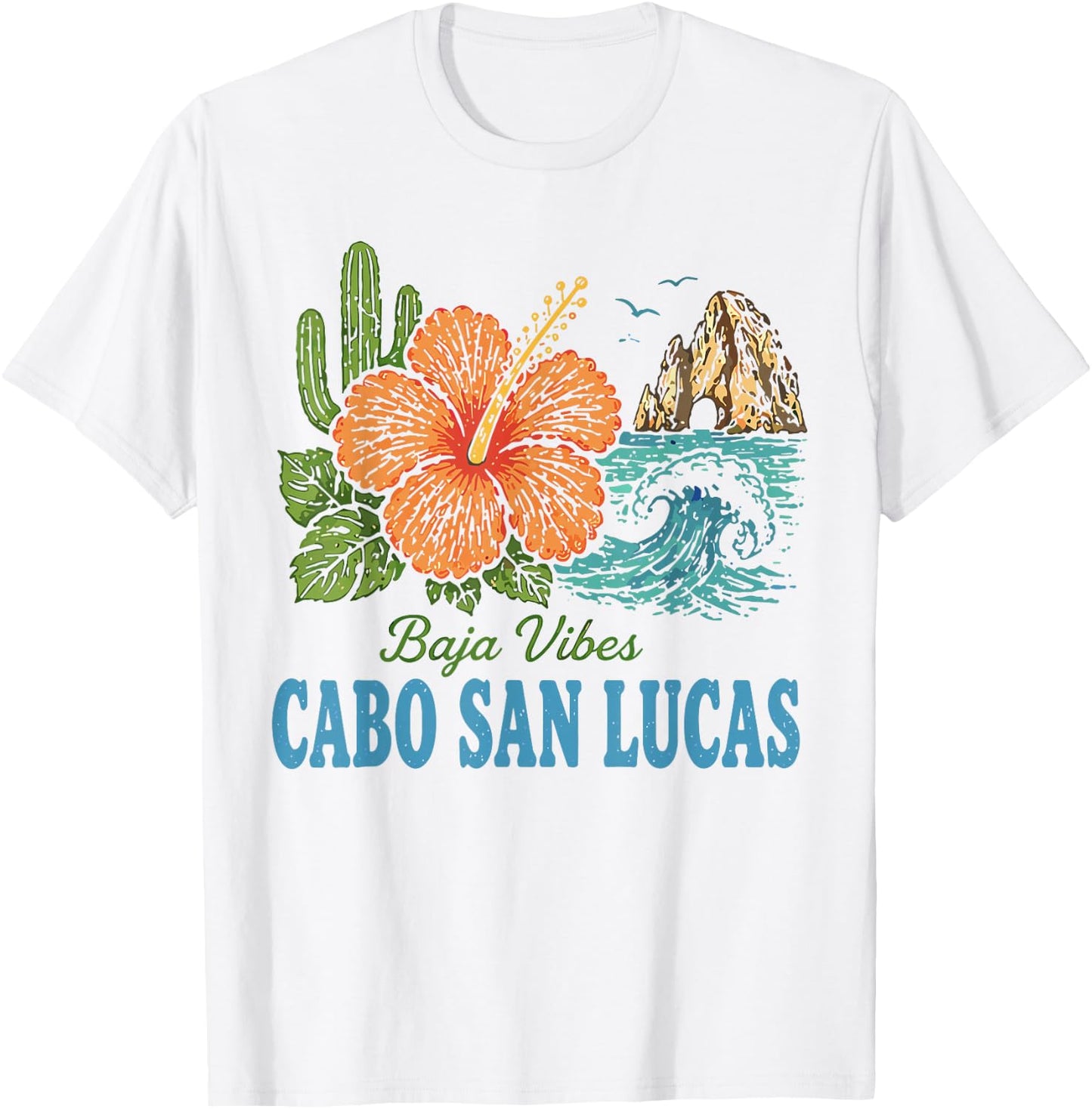 Cabo San Lucas Mexico Retro Vintage Beach Vacation T-Shirt - T-Shirt | White