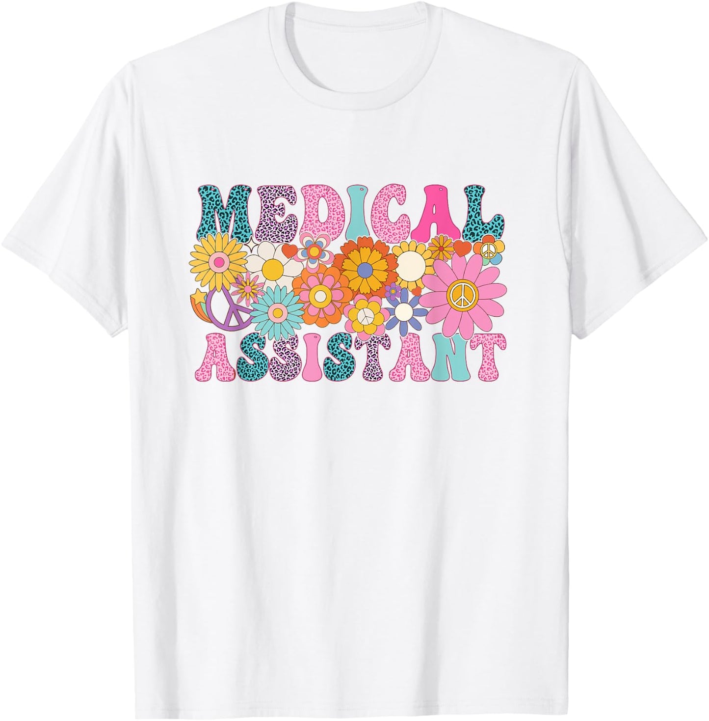 Medical Assistant Week Groovy Leopard Appreciation Day Women T-Shirt - T-Shirt | White
