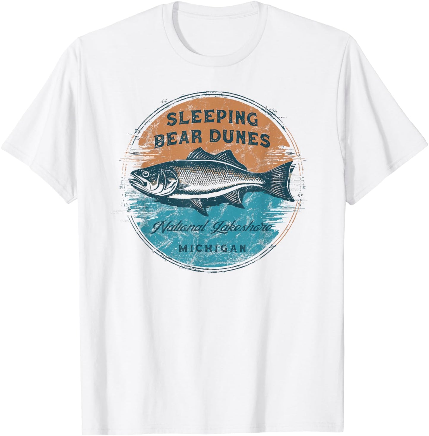 Sleeping Bear Dunes National Lakeshore Michigan Vintage T-Shirt - T-Shirt | White