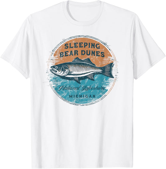 Sleeping Bear Dunes National Lakeshore Michigan Vintage T-Shirt - T-Shirt | White