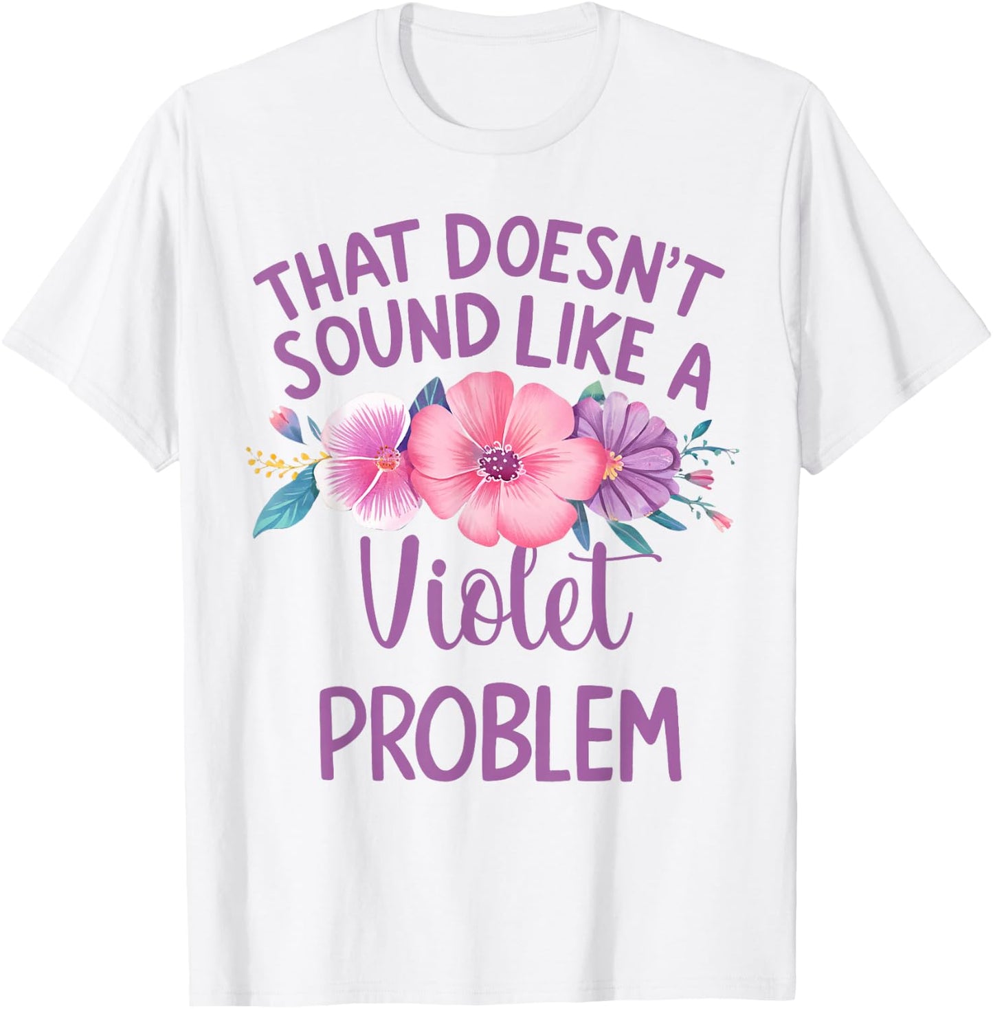 Violet Personalized Cute Flower Girls Violet Name T-Shirt - T-Shirt | White