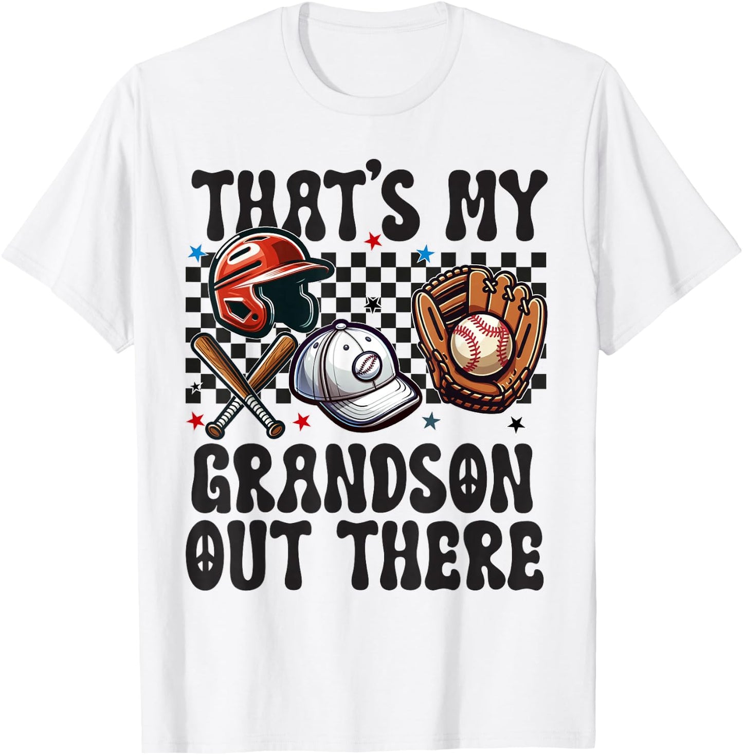 That's My Grandson Out There Baseball For Grandpa Grandma T-Shirt - T-Shirt | White