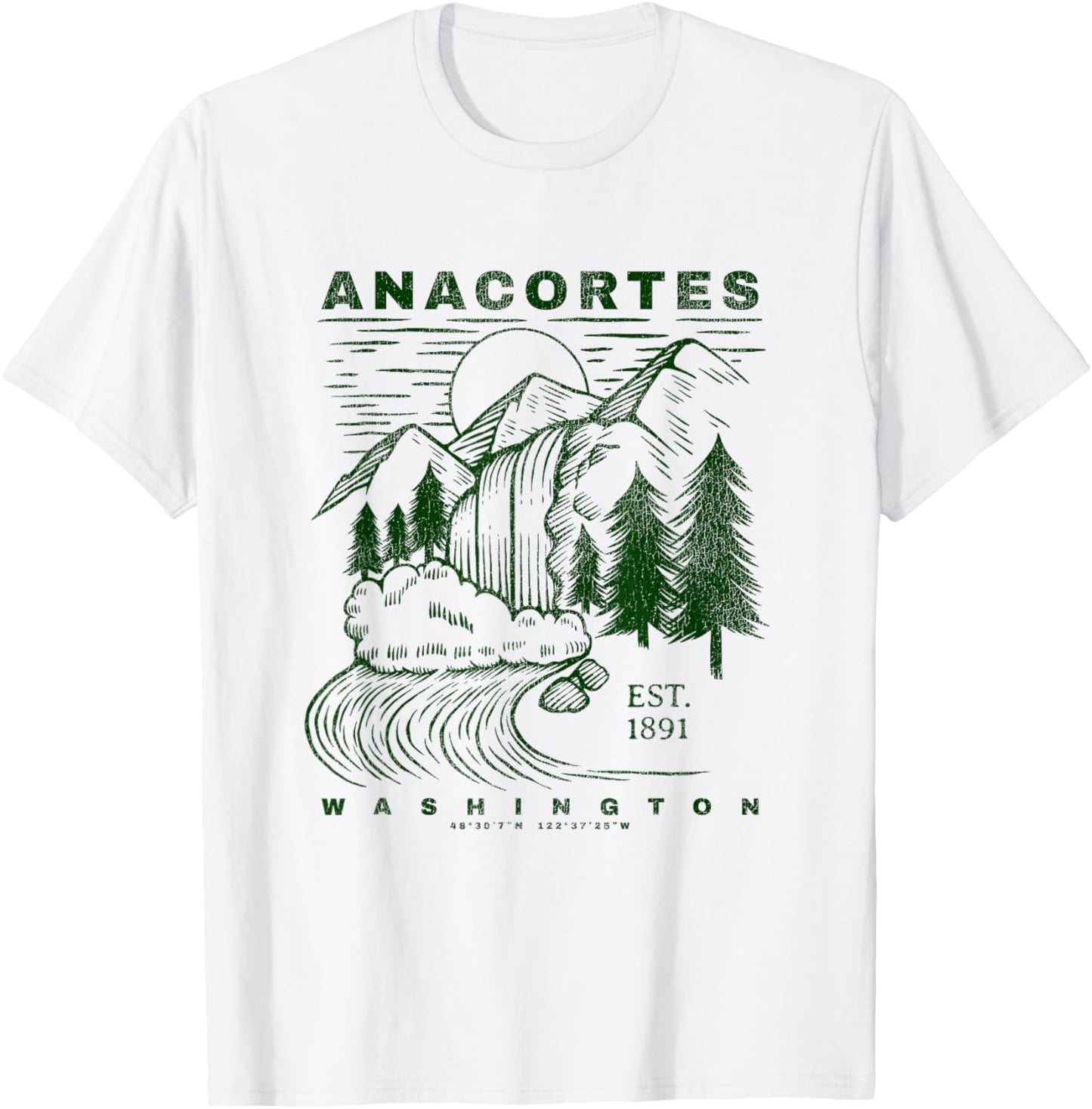 Anacortes Washington Neat Travel Souvenir Rustic Anacortes T-Shirt - T-Shirt | White