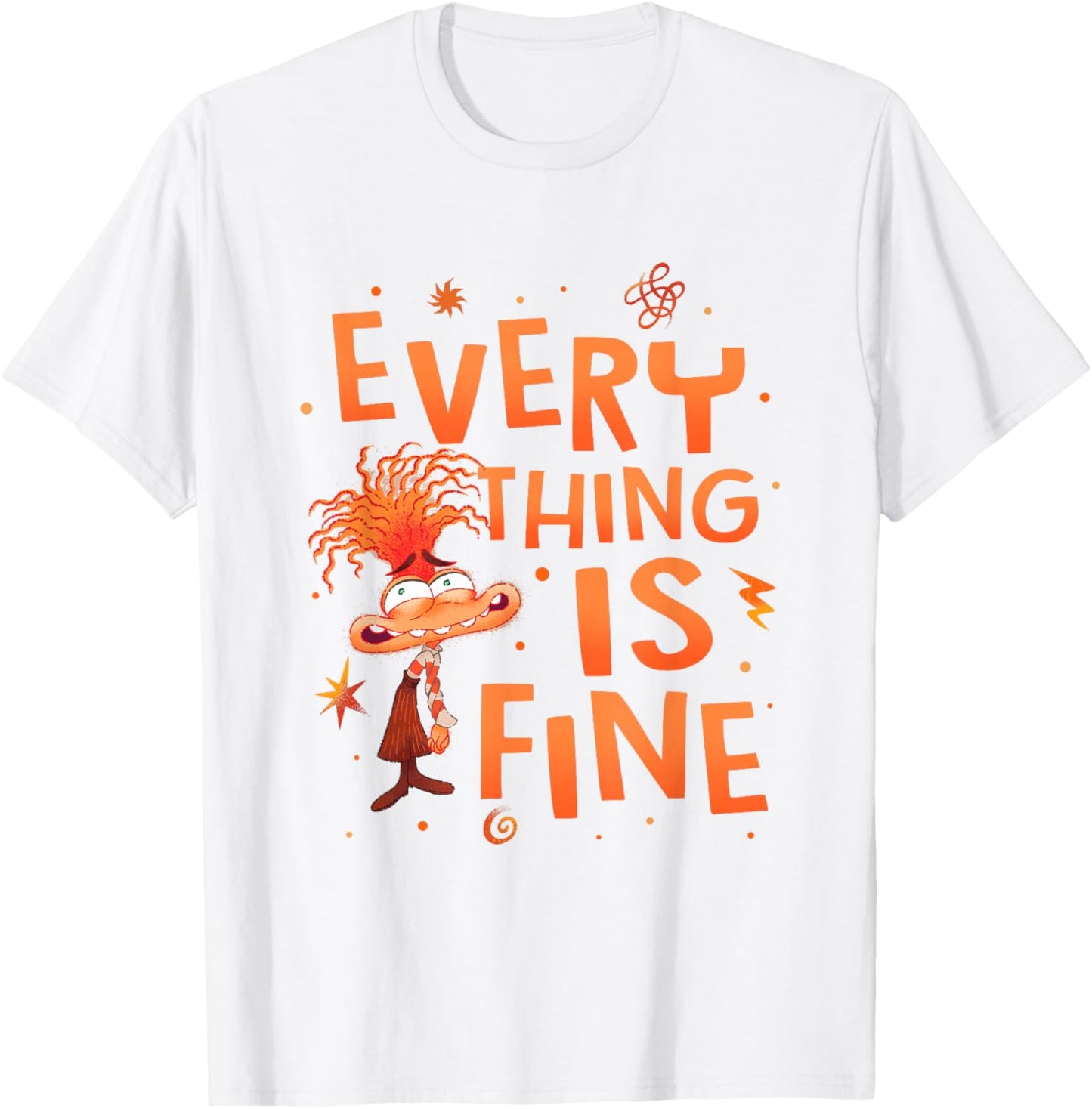 Disney Pixar Inside Out 2 Everything Is Fine Anxiety Logo T-Shirt - T-Shirt | White