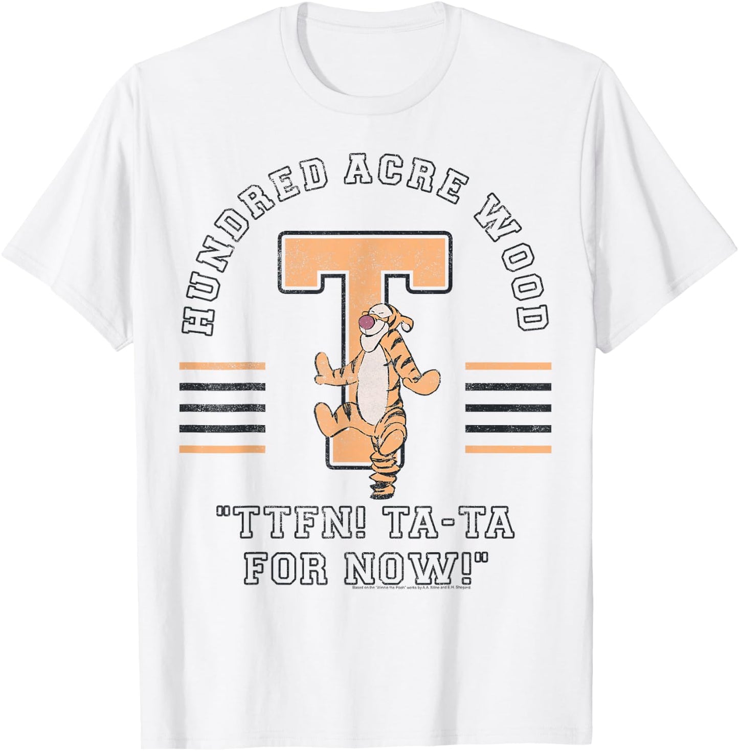 Disney Winnie The Pooh Tigger Hundred Acre Wood TTFN Small T-Shirt - T-Shirt | White