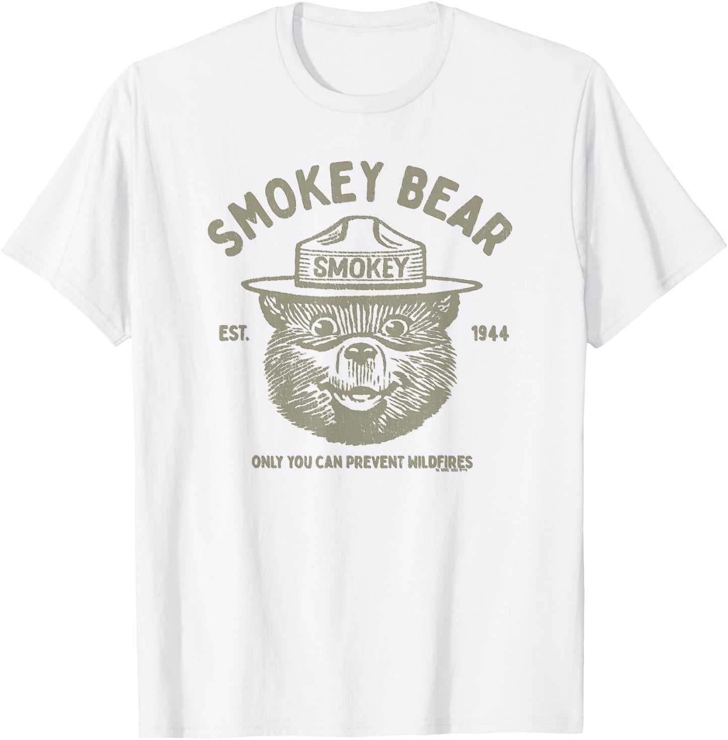 Vintage Smokey Bear Logo Only You Can Prevent Wildfires T-Shirt - T-Shirt | White