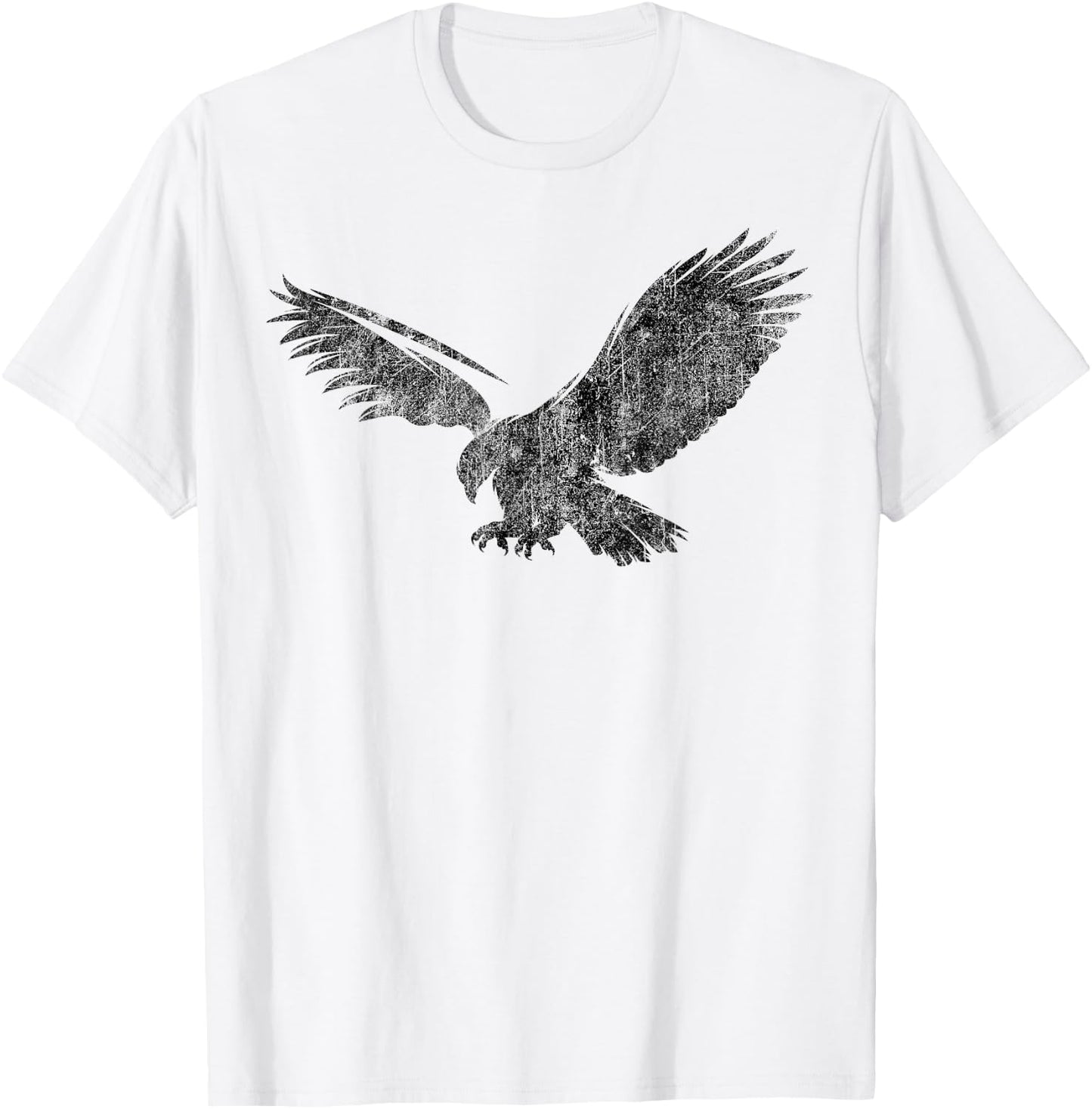 Beautiful Eagle American Bird Silhouette Flying Vintage Cool T-Shirt - T-Shirt | White