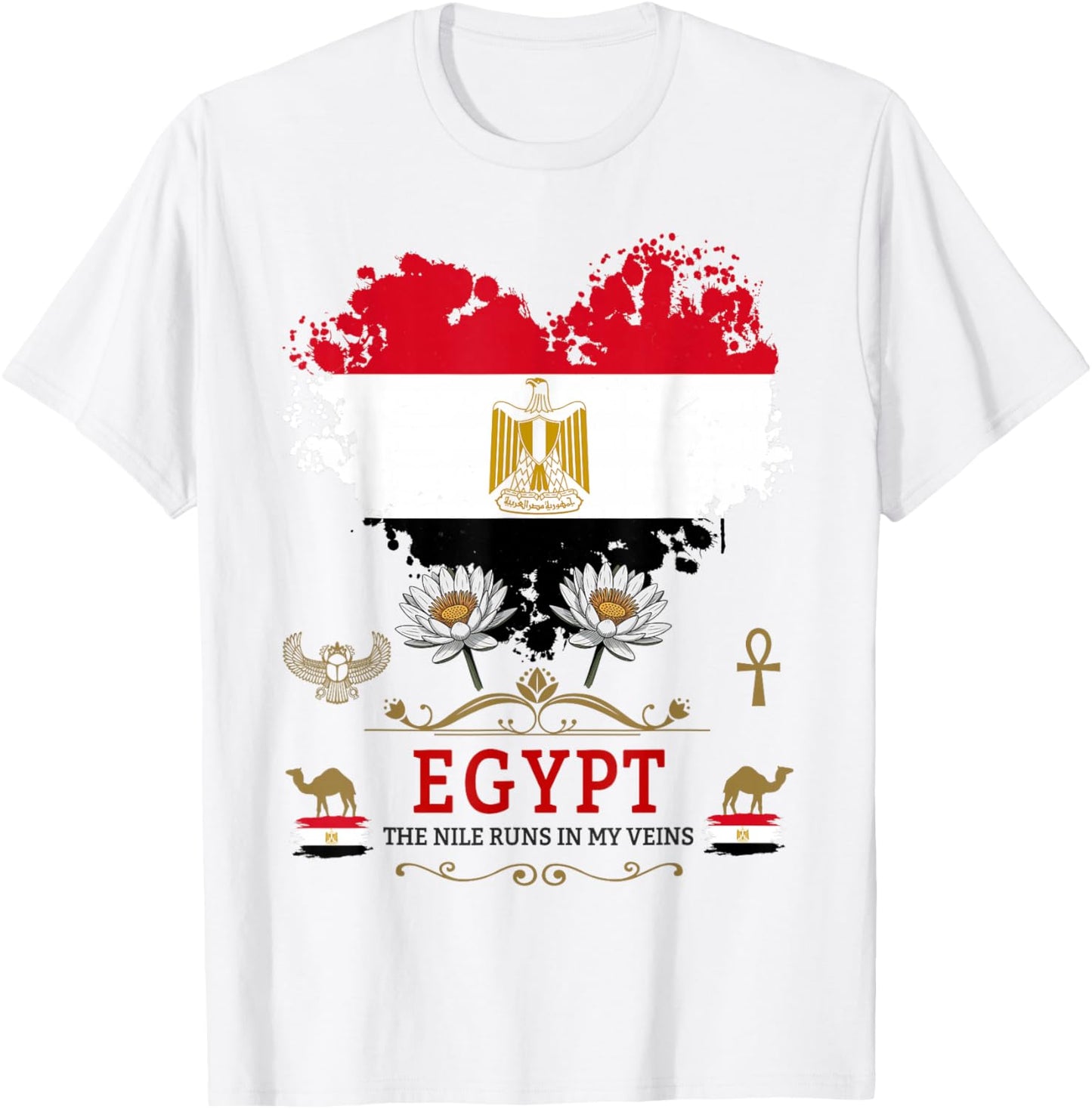 Egyptian Flag Outfit Idea For Kids Egyptian Heritage Themed T-Shirt - T-Shirt | White