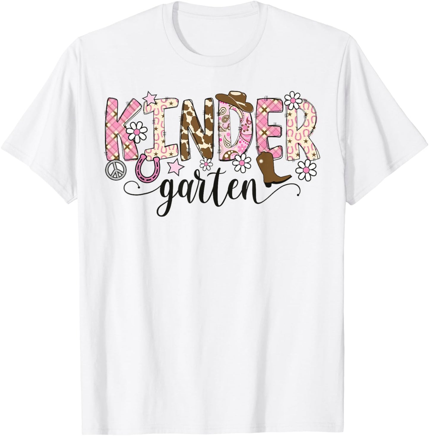 Kindergarten Western Cowgirl Teacher Back To School T-Shirt - T-Shirt | White