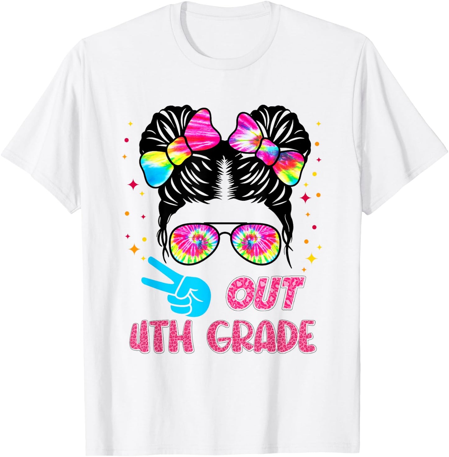 4th Grade Graduation Shirt Messy Bun 4th Grade End of School T-Shirt - T-Shirt | White