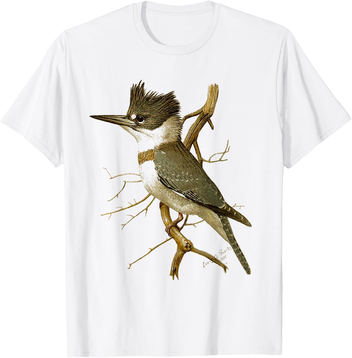 Kingfisher Birding for Birders Bird Lovers Kingfisher Bird - Kids, , Nature Lovers, Vacation Wear - White - Small - Short Sleeve T-Shirt - T-Shirt | White