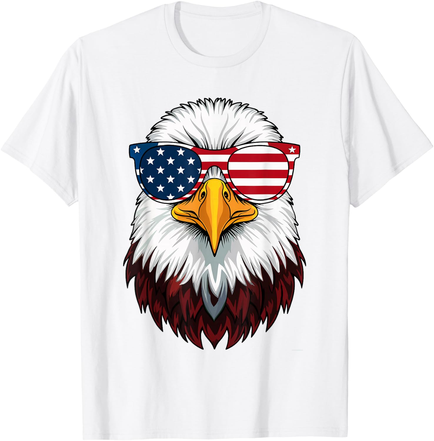 American Flag Patriotic Eagle Shirt Men Boys 4th of July T-Shirt - T-Shirt | White