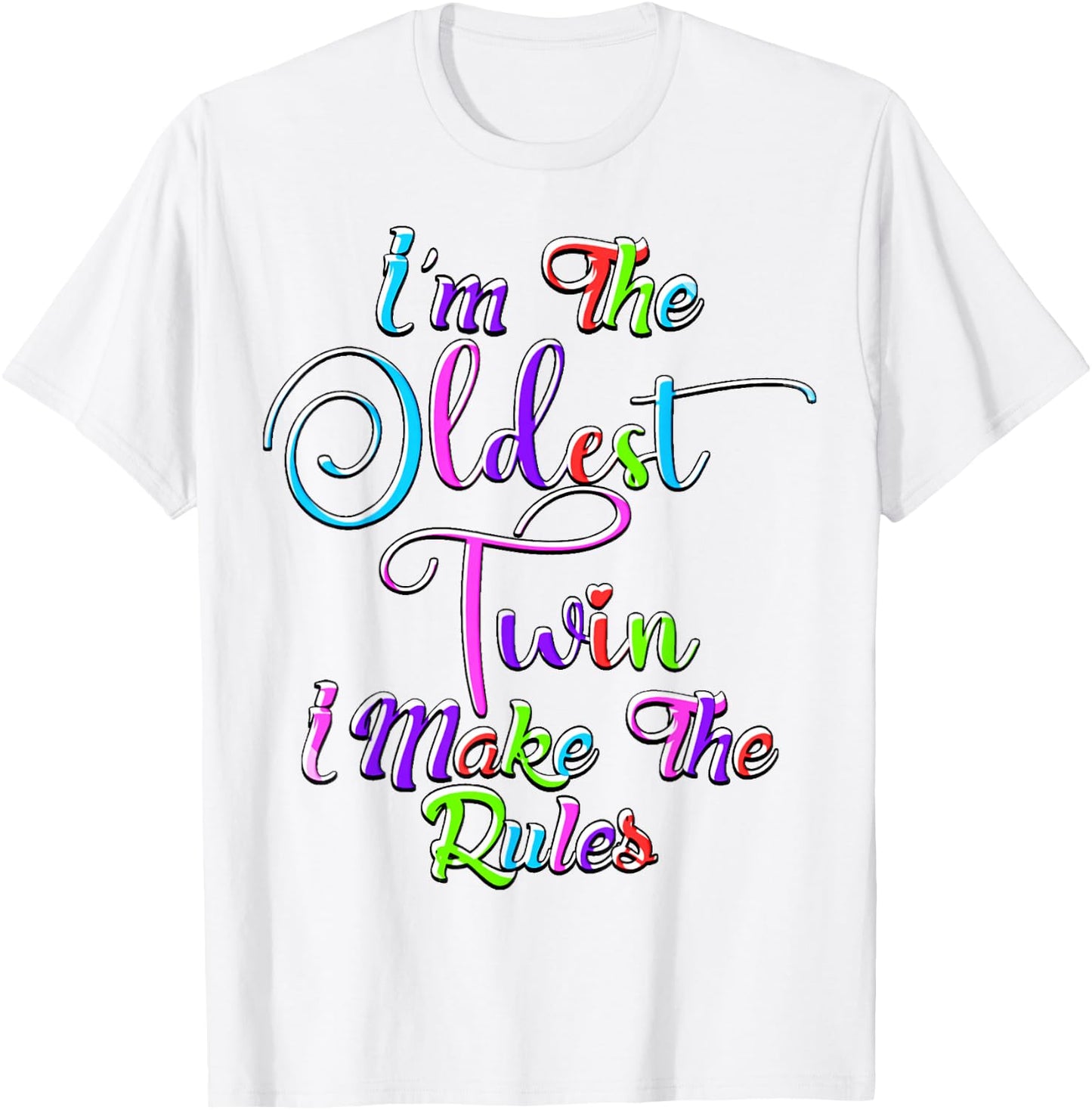 Oldest Twin Shirt Birthday Sibling Funny Twins Matching T-Shirt - T-Shirt | White