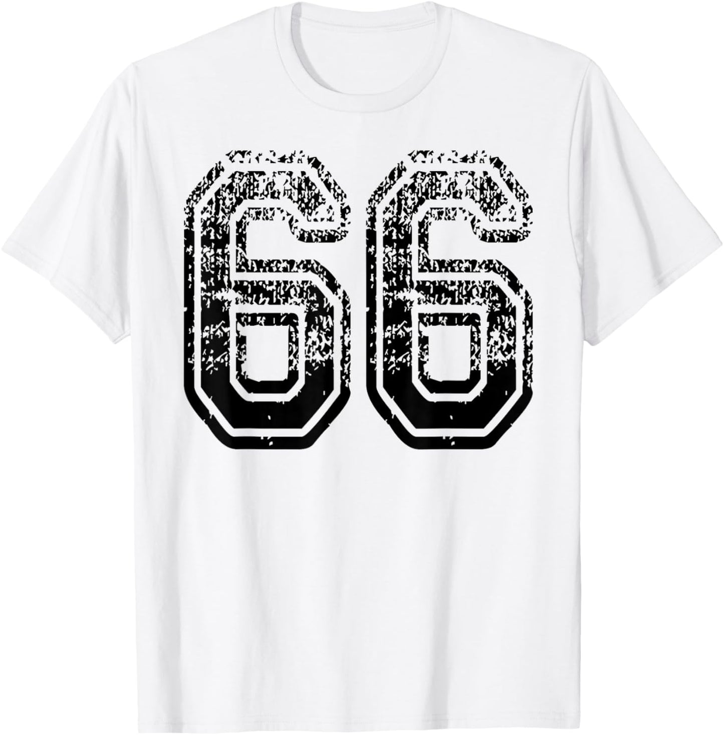Number 66 Sports Team in black T-Shirt - T-Shirt | White