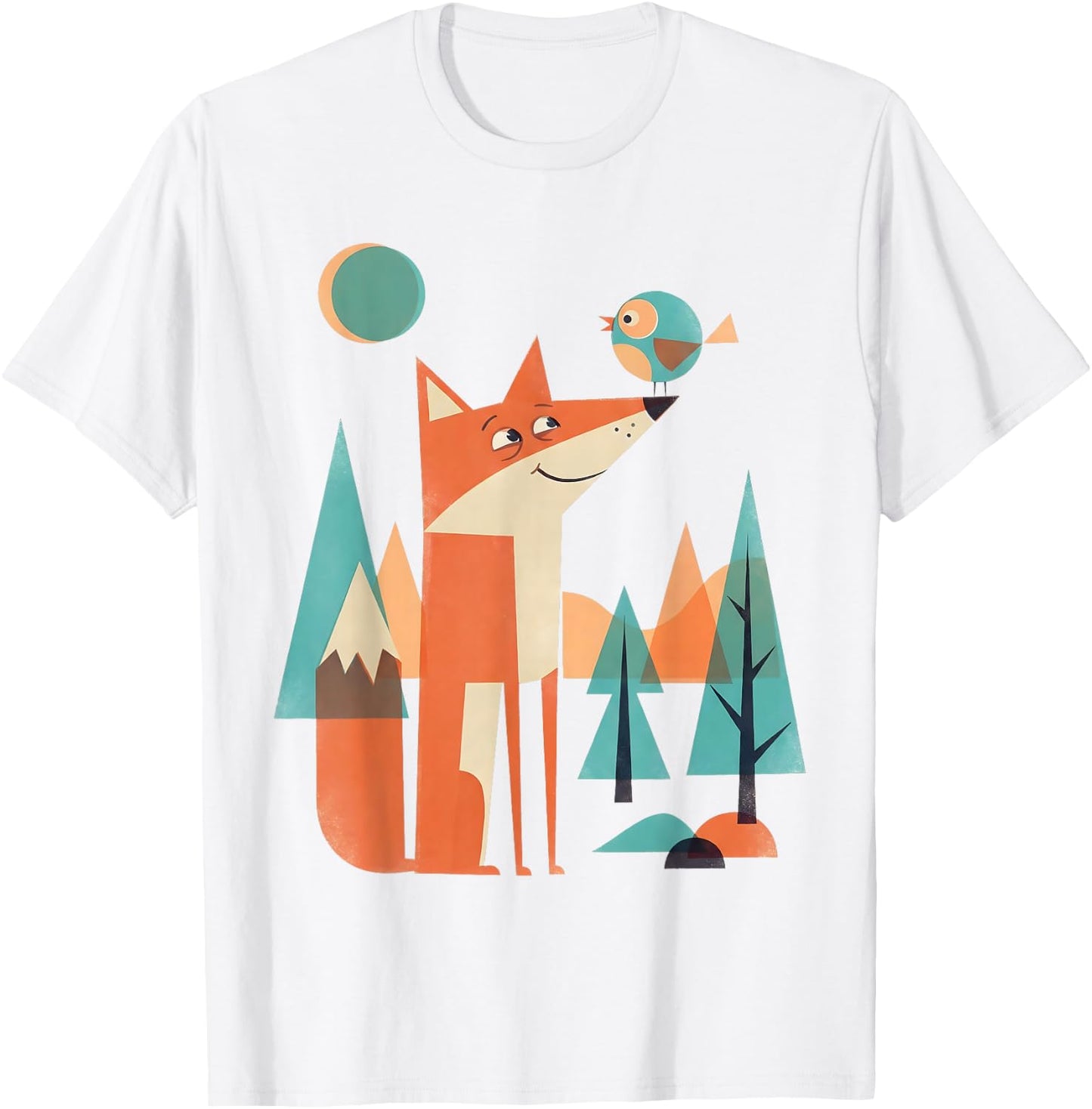 Vintage Retro Mid-Century Modern Look Fox 50s 60s Style T-Shirt - T-Shirt | White