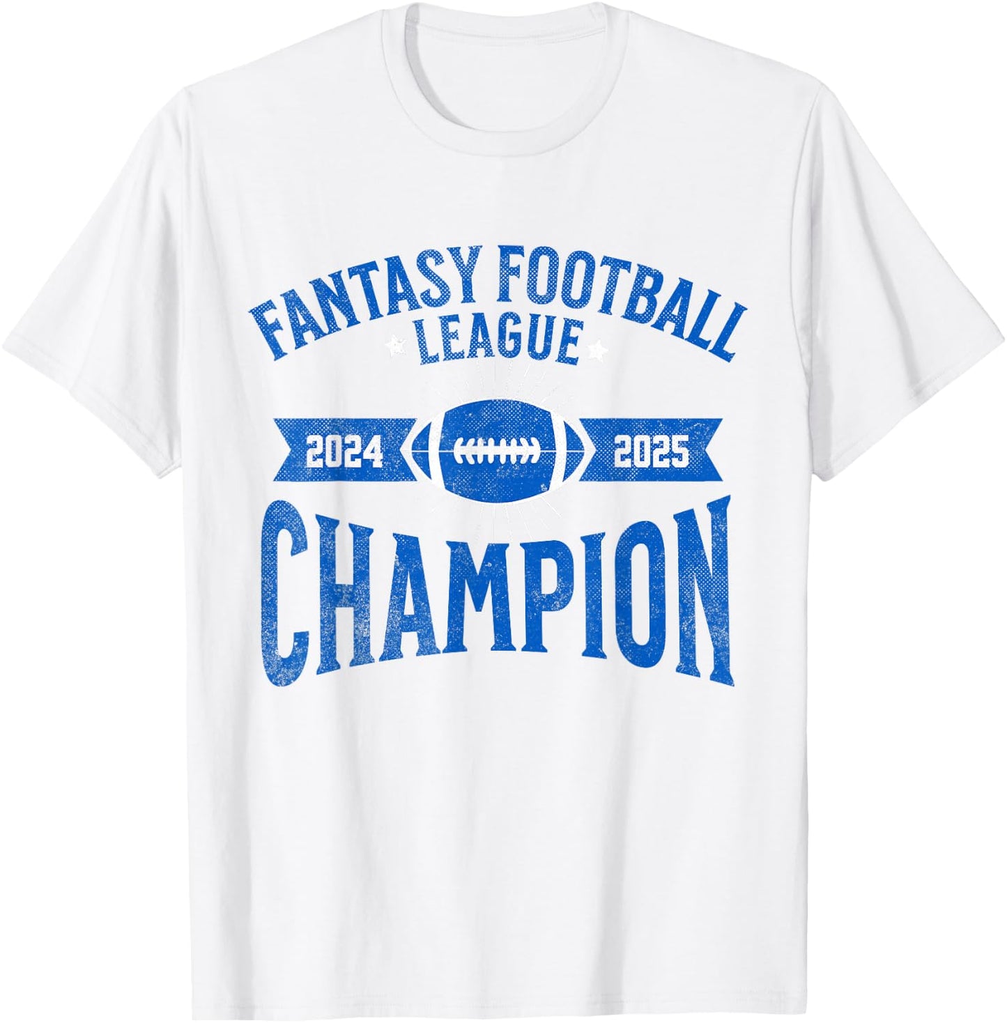 Fantasy Football League Championship Apparel Fantasy Football League Champion Champ 2024 2025 FFL -Adults Grey Small T-Shirt - T-Shirt | White