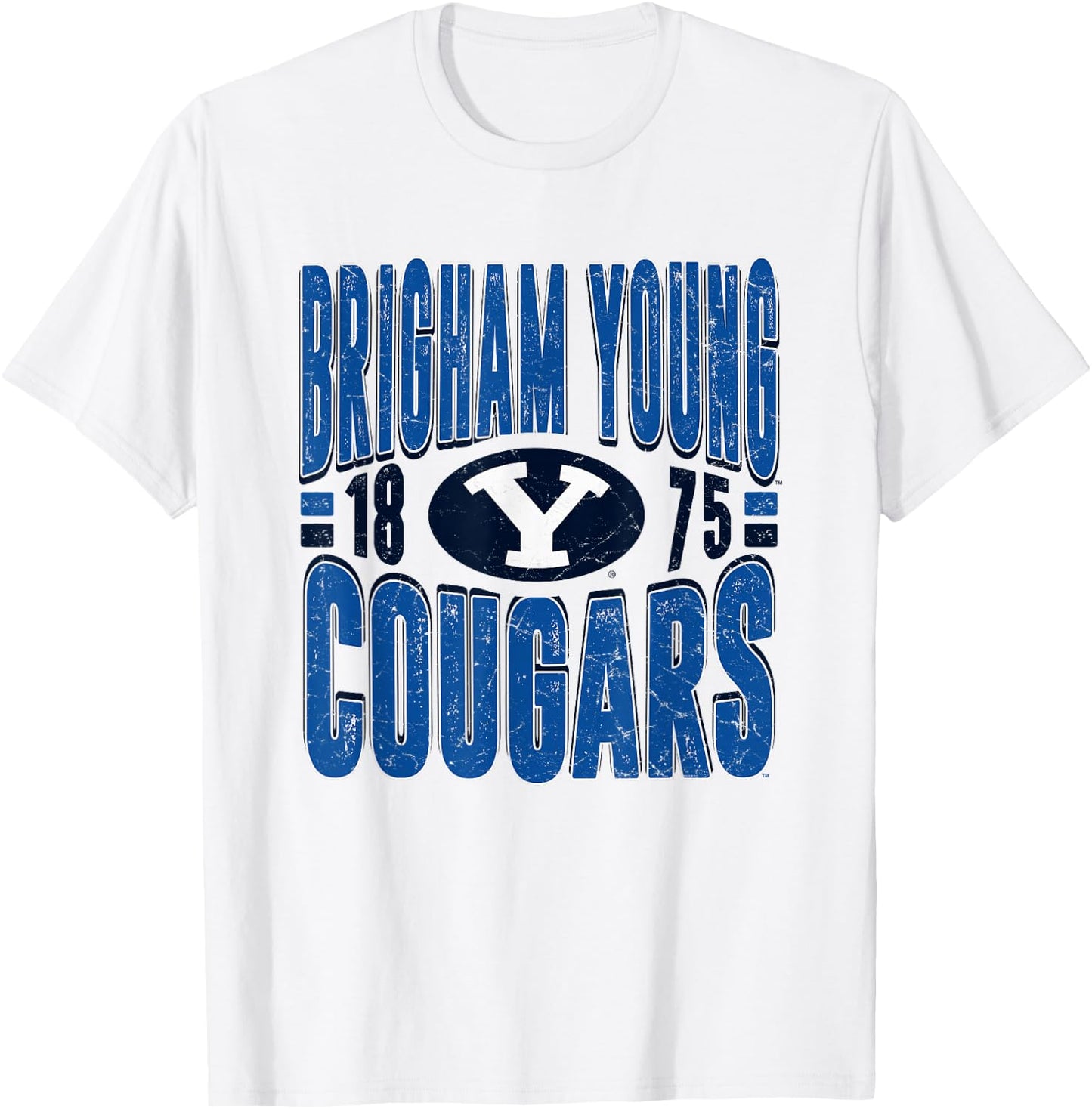 BYU Cougars Vintage 90's Retro White Officially Licensed T-Shirt - T-Shirt | White