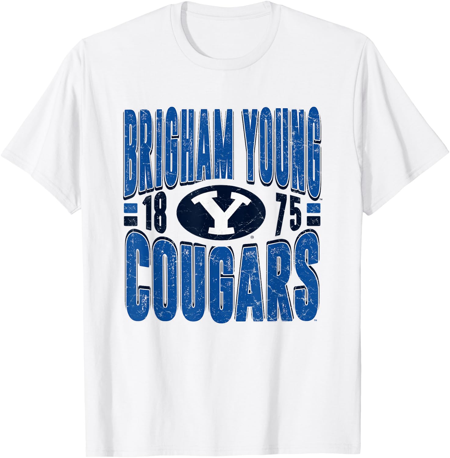BYU Cougars Vintage 90's Retro White Officially Licensed T-Shirt - T-Shirt | White