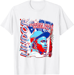 Francisco Lindor International Baseball Puerto Rico MLBPA T-Shirt - T-Shirt | White